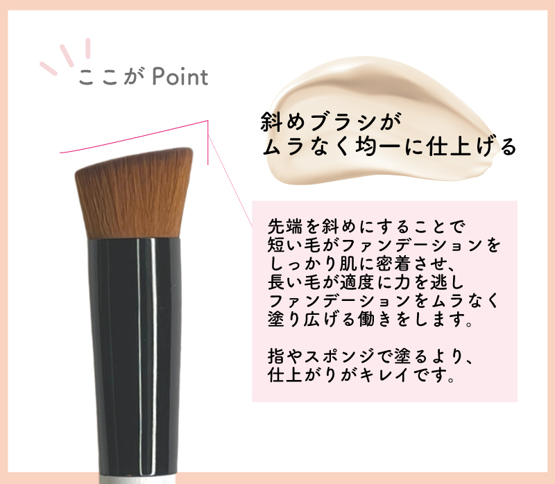ここがポイント!斜めブラシ